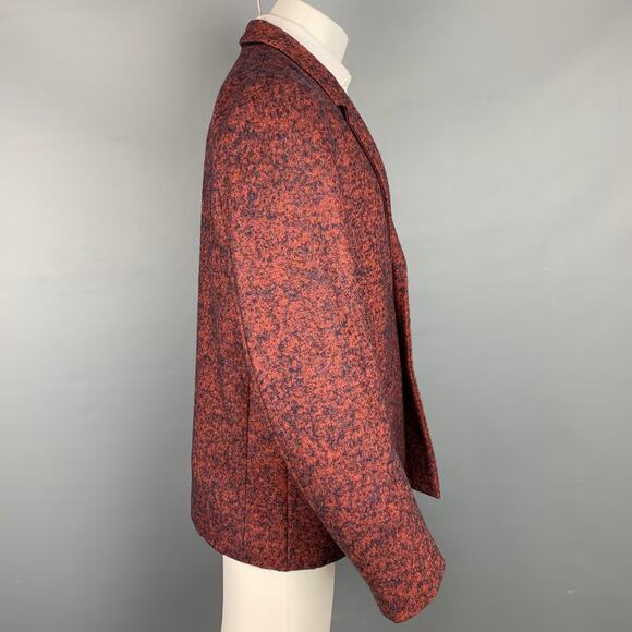 JIL SANDER Size 40 Brick & Black Tweed Wool Blend Notch Lapel Sport Coat - Picture 2 of 5